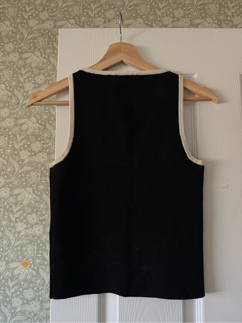 L'Academie Black Knit Tank & Shorts Set with White Piping - Picture 7 of 7